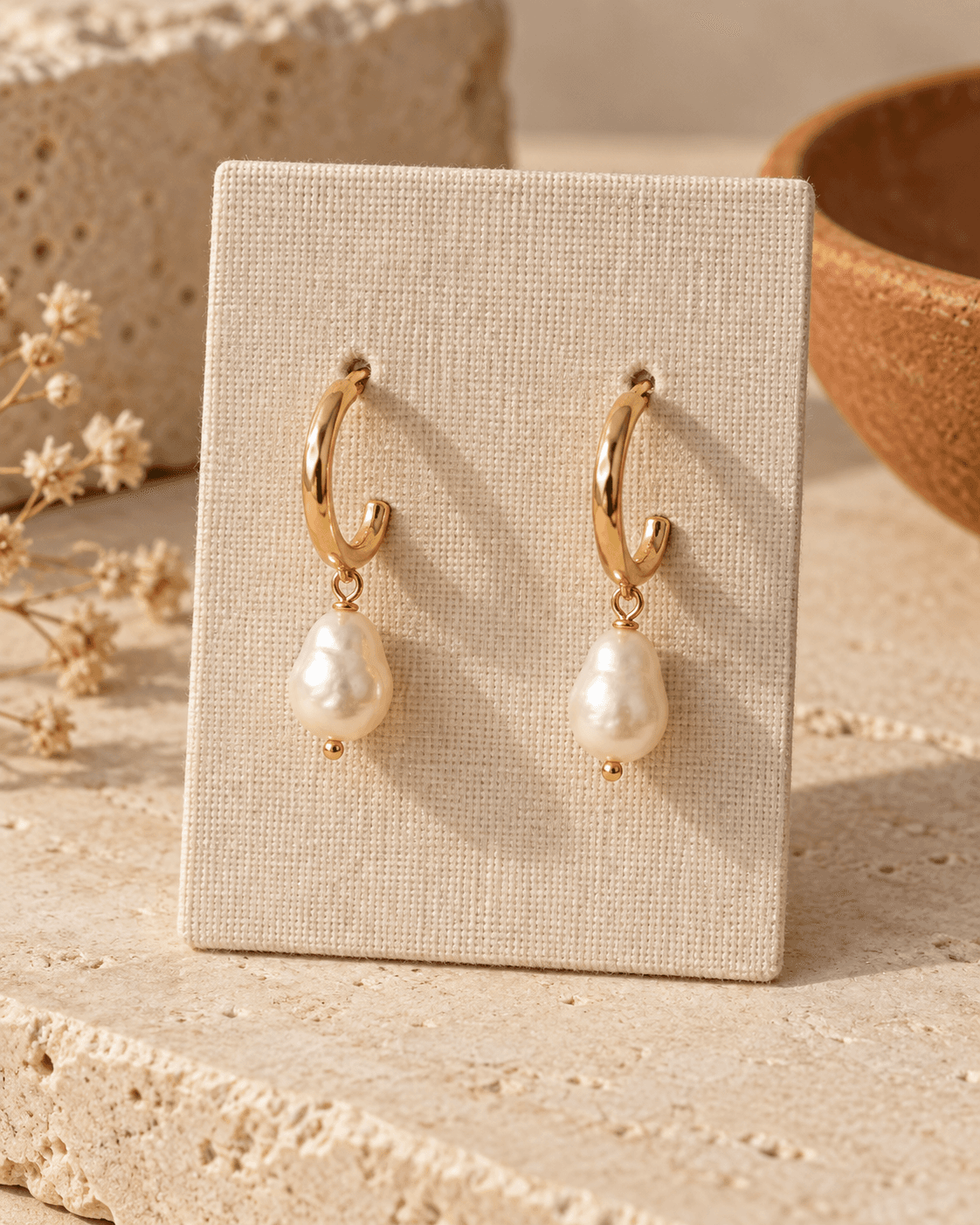 Handmade gold hoop earrings