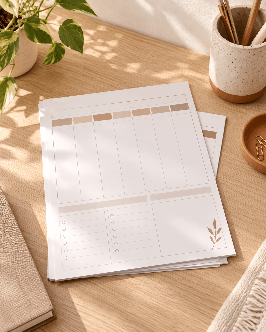 Minimal printable planner